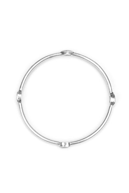 Silver Finish Hydro Stone Handcrafted Bangle In Sterling Silver