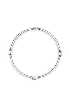 Silver Finish Hydro Stone Handcrafted Bangle In Sterling Silver