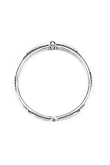 Silver Finish Handcrafted Bangle In Sterling Silver