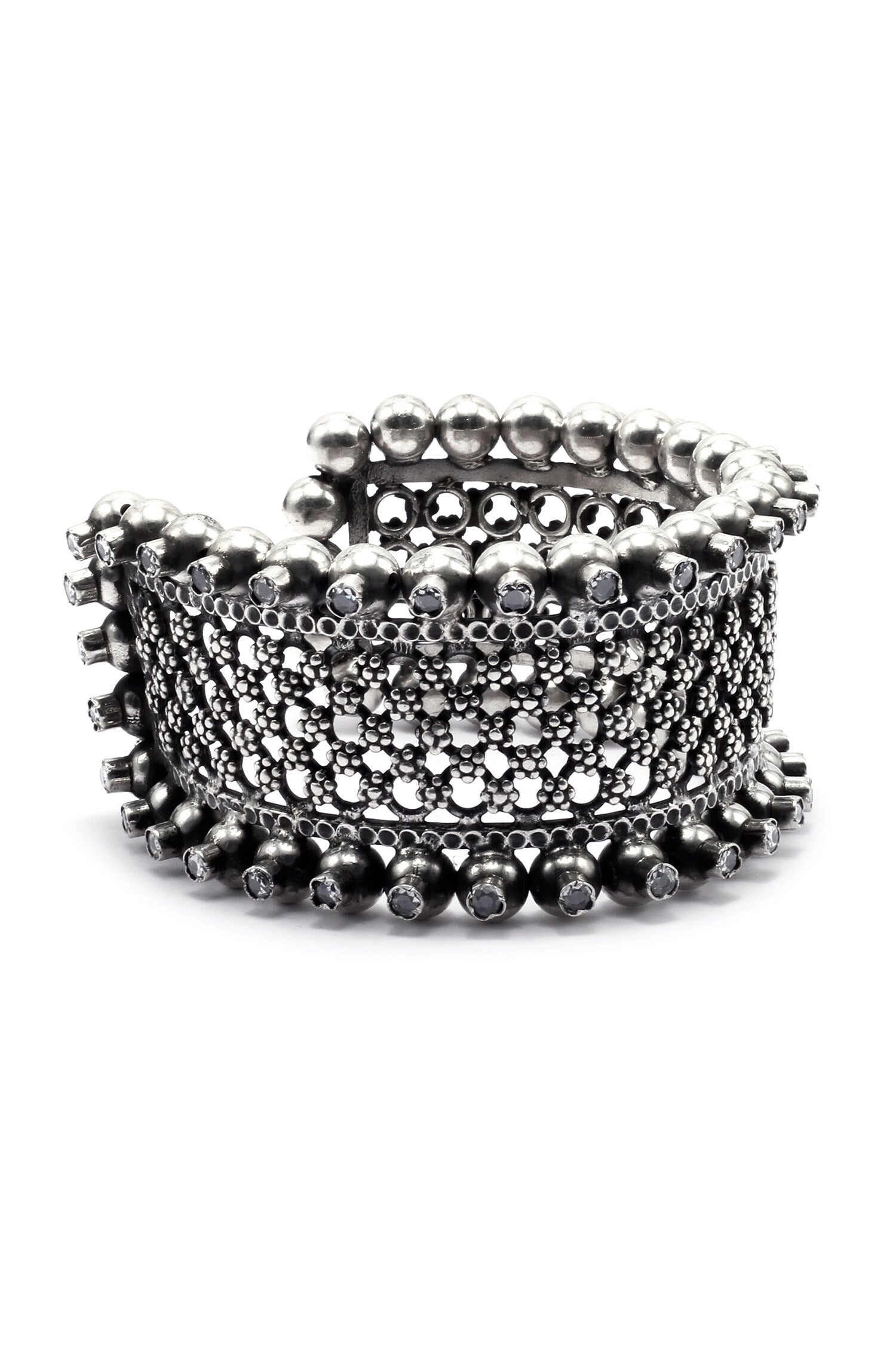Lubena Checkered Pattern Cuff Bracelet 