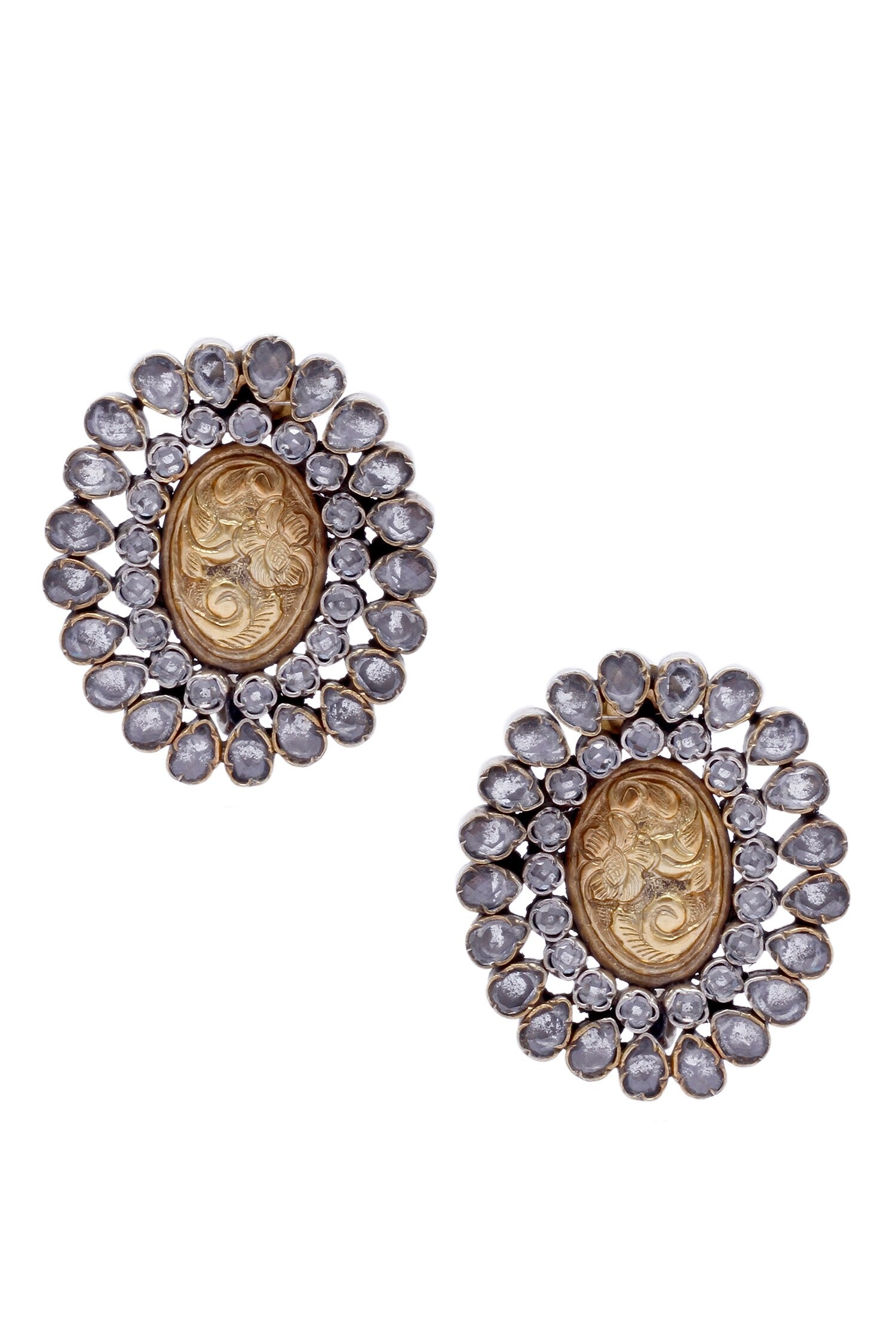 Louise Oval Shaped Stud Earrings 