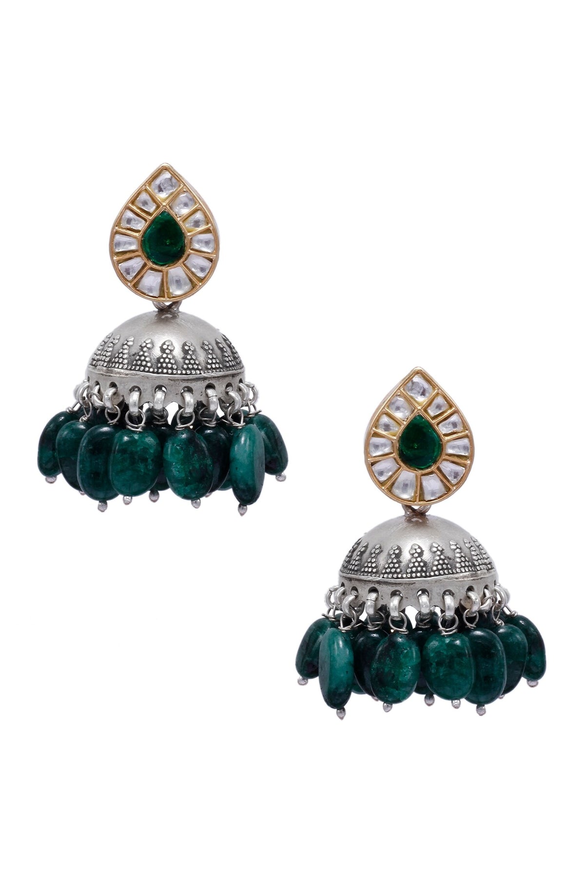 Allami Tear Drop Shaped Jhumkas 