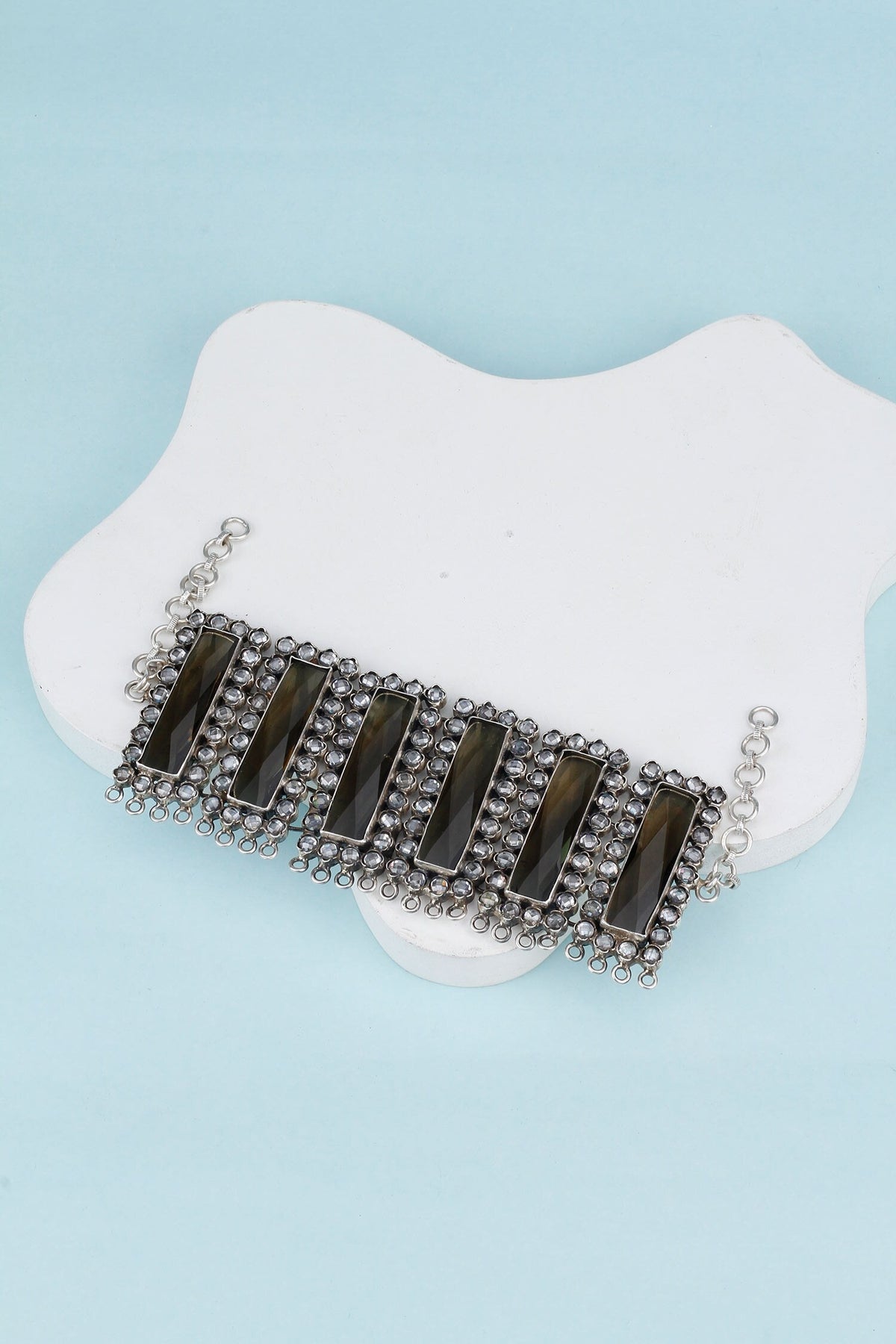 Shanaya Smoky Quartz Embellished Necklace 