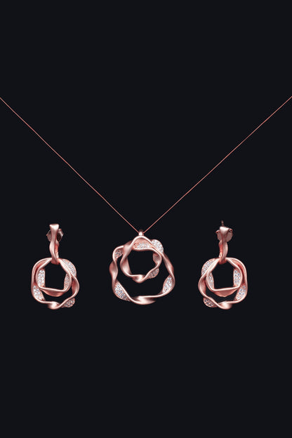 Zoya Swirl Pendant With Earrings 