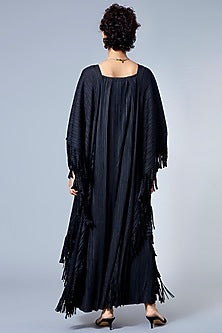 Black Kaftan With Fringes