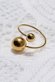 Gold Finish Sphere Ring