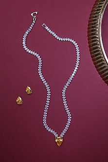 White Finish Zircon Necklace Set