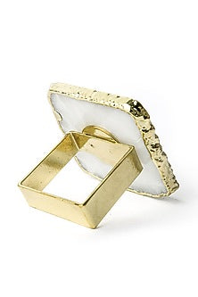 White Quartz Napkin Rings (Set of 2)