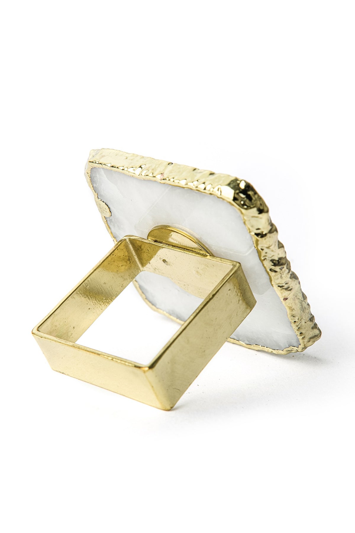 White Quartz Napkin Rings (Set of 2)