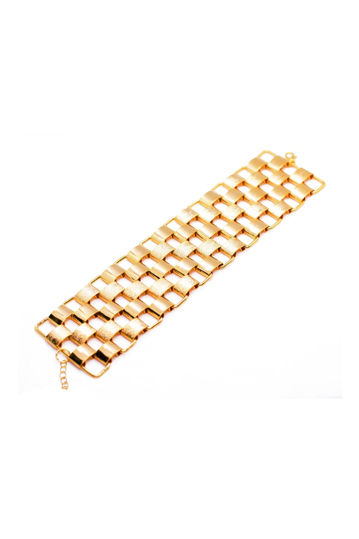 Gold Plated Checkered Bracelet