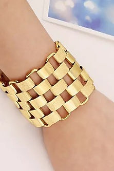 Gold Plated Checkered Bracelet