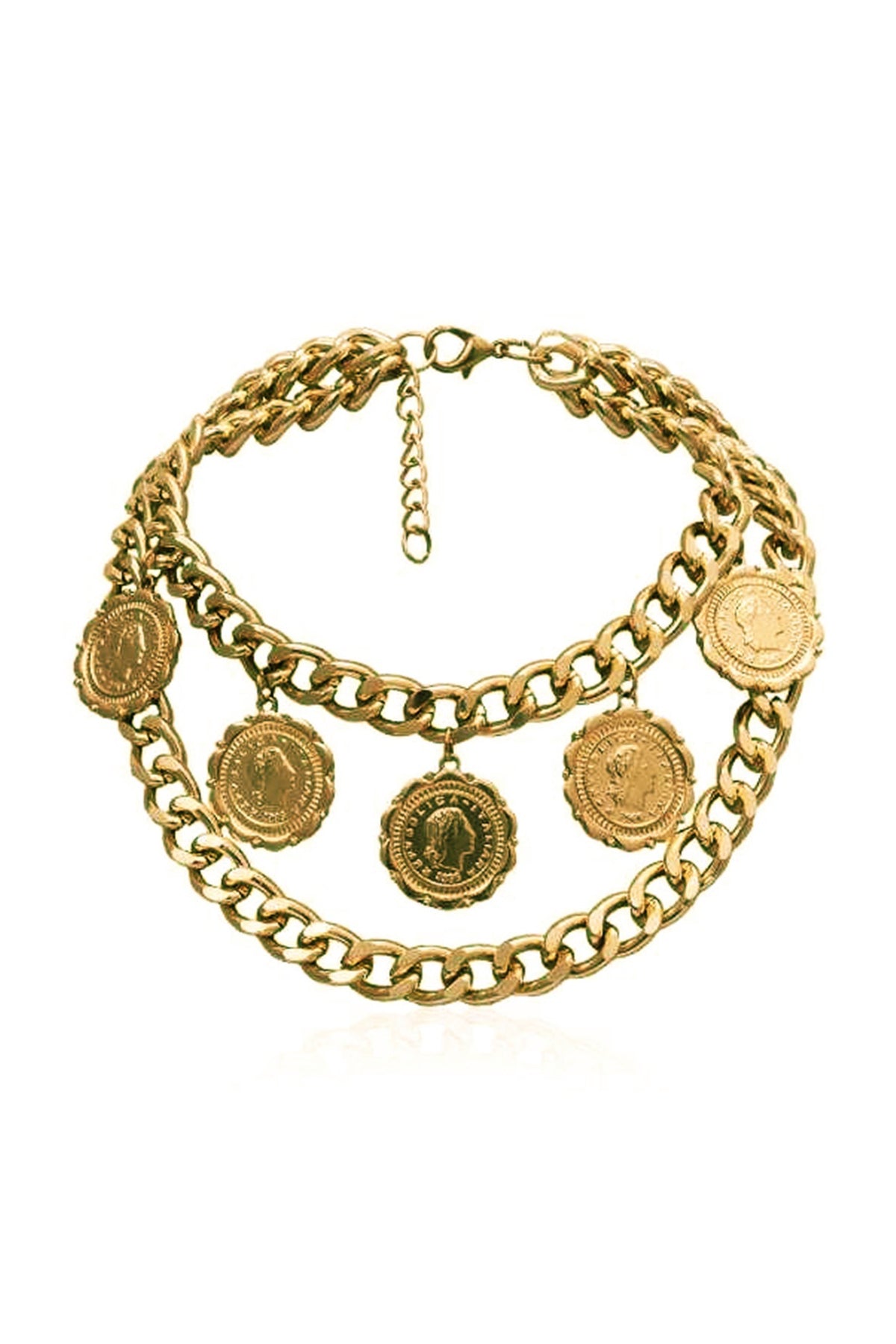 Gold Plated Medallion Choker Necklace