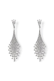 Silver Finish Zircon Dangler Earrings
