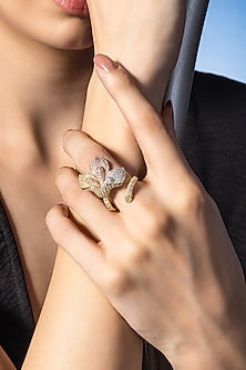 Gold Finish Zircon Sea Breeze Ring