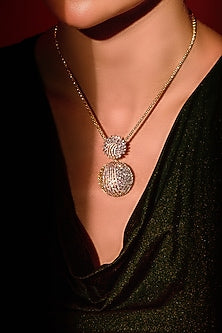 Gold Finish Zircon Polar Dream Pendant Necklace