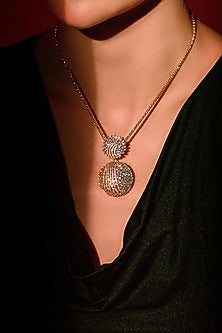 Gold Finish Zircon Polar Dream Pendant Necklace