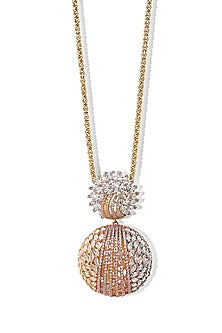 Gold Finish Zircon Polar Dream Pendant Necklace