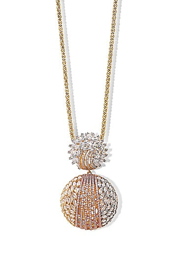 Gold Finish Zircon Polar Dream Pendant Necklace