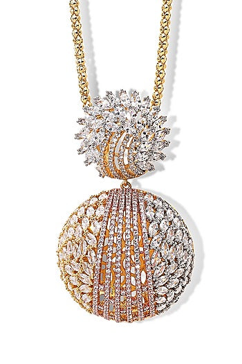 Gold Finish Zircon Polar Dream Pendant Necklace