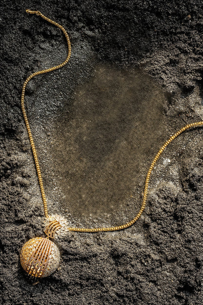 Gold Finish Zircon Polar Dream Pendant Necklace