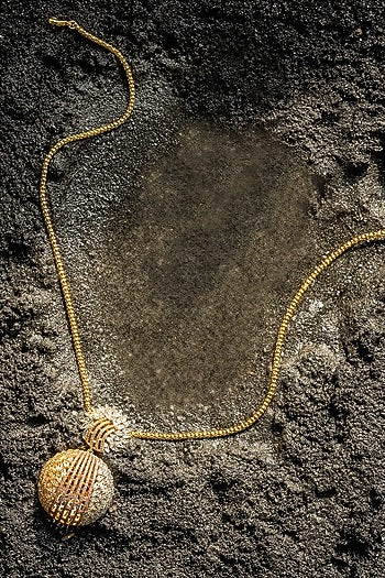 Gold Finish Zircon Polar Dream Pendant Necklace
