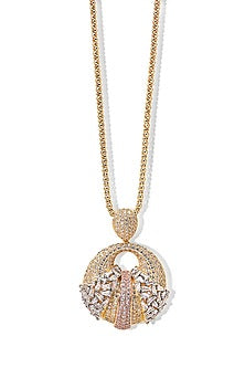 Gold Finish Zircon Pendant Necklace Set