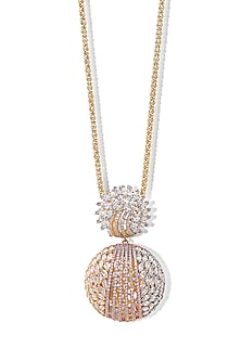Gold Finish Zircon Pendant Necklace Set