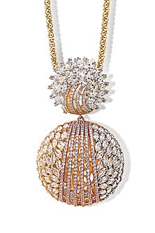 Gold Finish Zircon Pendant Necklace Set