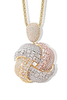 Gold Finish Zircon Pendant Necklace Set