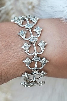 White Gold Finish Zircon Bracelet