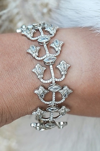 White Gold Finish Zircon Bracelet