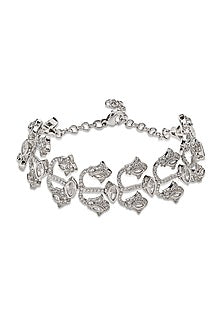 White Gold Finish Zircon Bracelet
