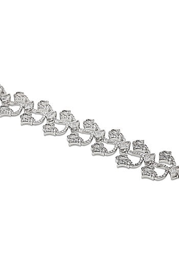 White Gold Finish Zircon Bracelet