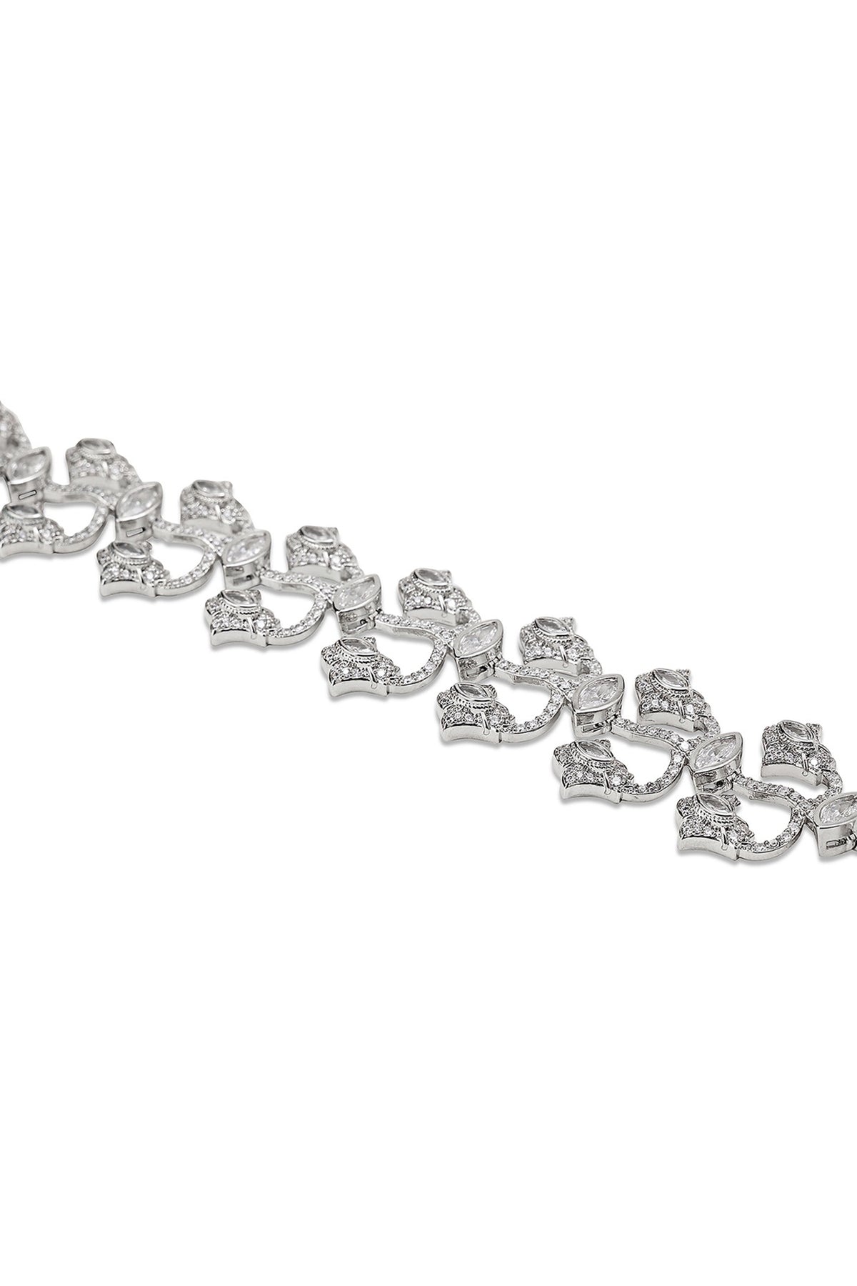 White Gold Finish Zircon Bracelet