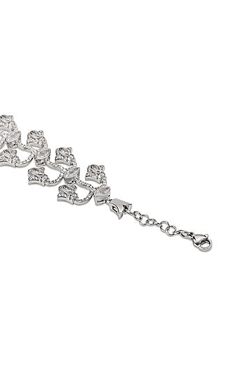 White Gold Finish Zircon Bracelet