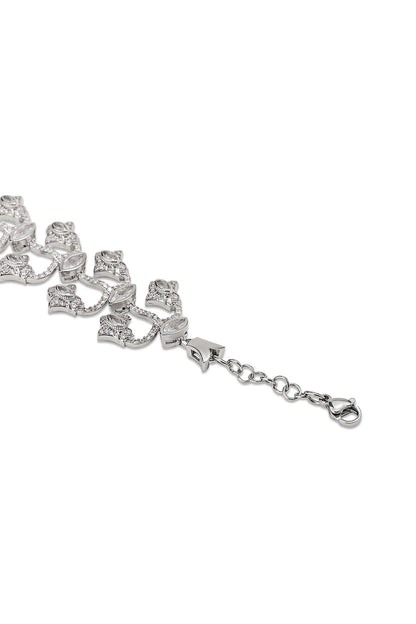White Gold Finish Zircon Bracelet