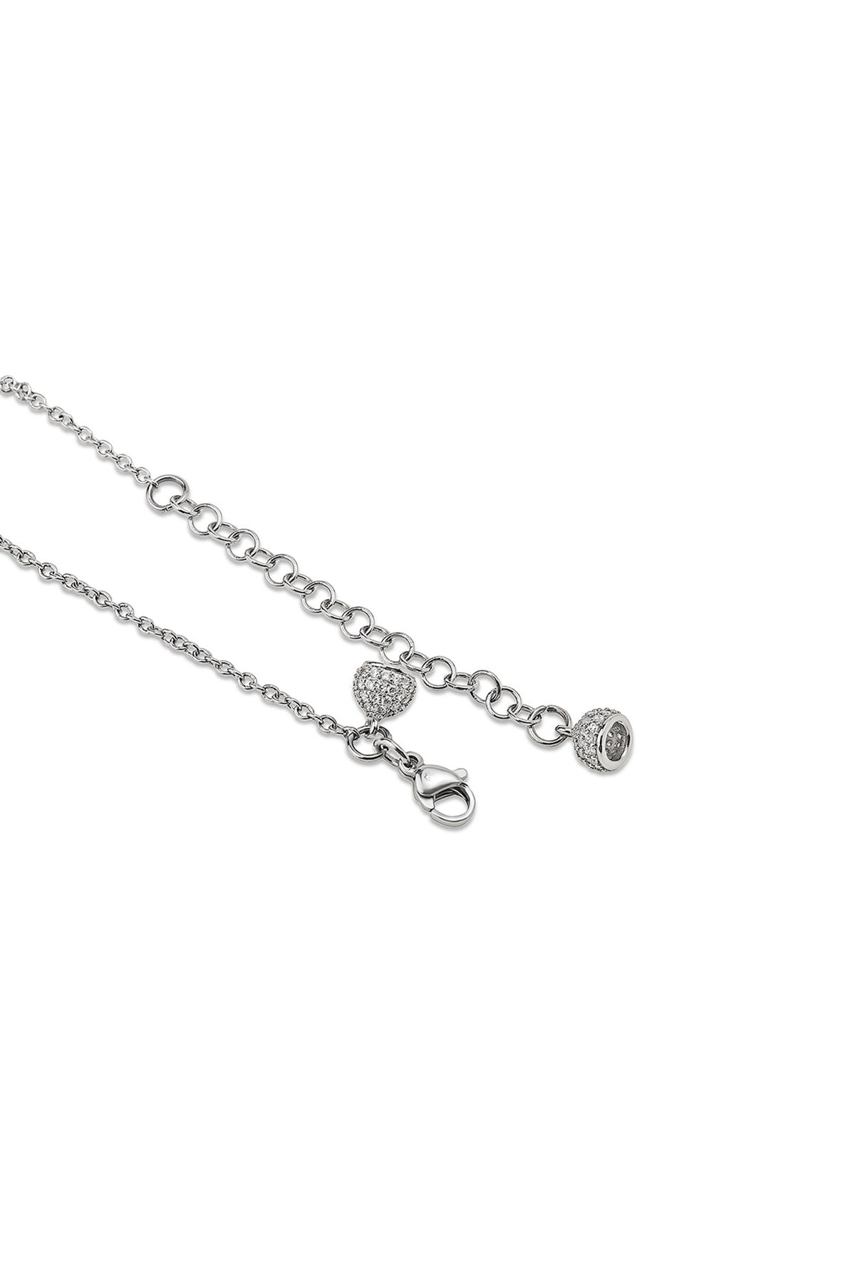 White Gold Finish Zircon Choker Necklace