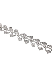 White Gold Finish Zircon Choker Necklace