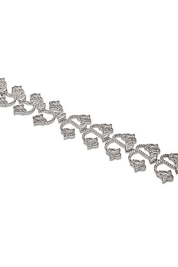 White Gold Finish Zircon Choker Necklace