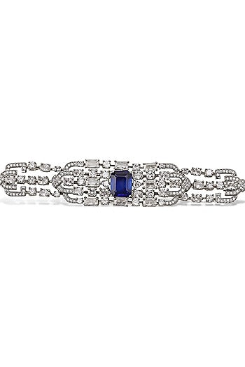 White Gold Finish Zircon & Tanzanite Stone Necklace