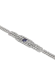 White Gold Finish Zircon & Tanzanite Stone Necklace