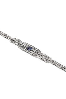 White Gold Finish Zircon & Tanzanite Stone Necklace