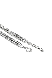 White Gold Finish Zircon & Tanzanite Stone Necklace