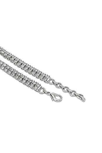 White Gold Finish Zircon & Tanzanite Stone Necklace