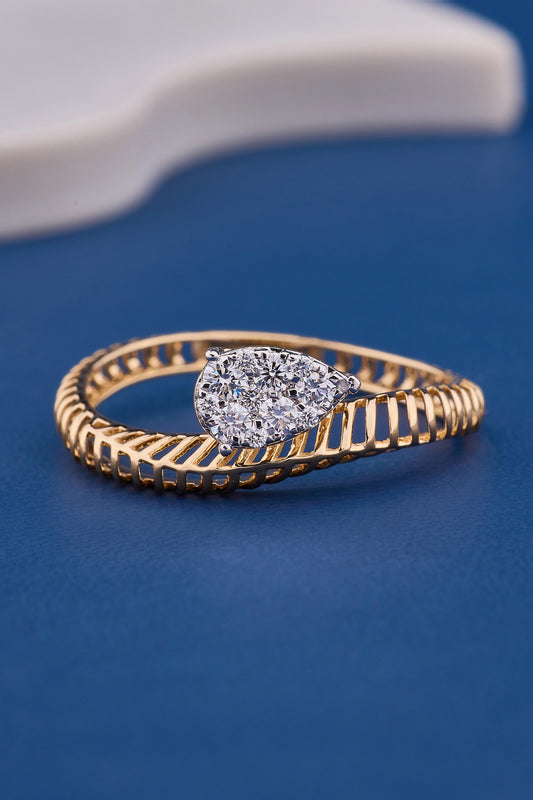 14kt Yellow Gold Finish Diamond Band Ring