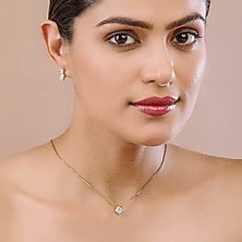 18kt Yellow Gold 1.5ctw Lab Grown Princess Diamond Pendant Necklace