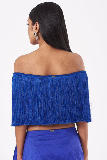 Electric Blue Fringe Top