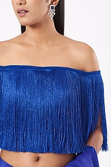 Electric Blue Fringe Top