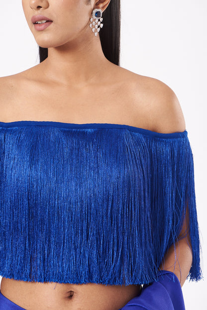 Electric Blue Fringe Top