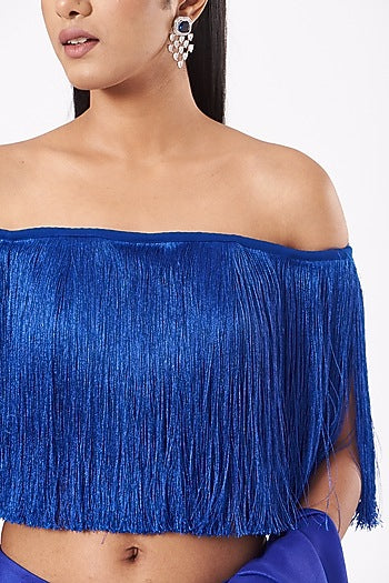 Electric Blue Fringe Top